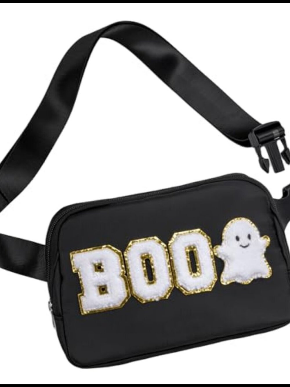 Halloween Crossbody Belt Bag Embroidered Ghost BOO Fanny Pack for Girls